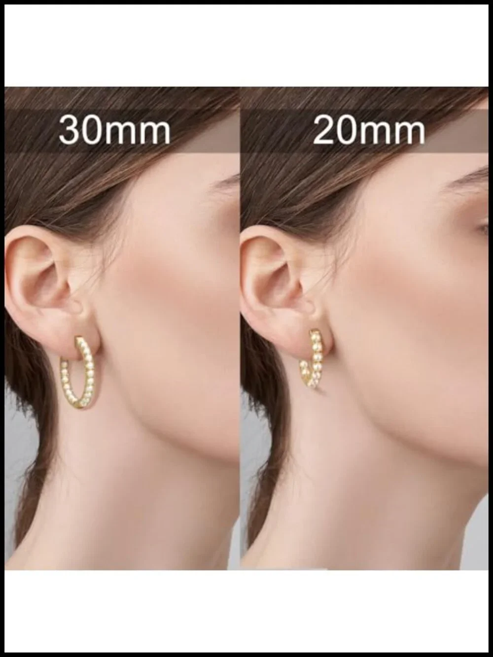 14k Gold Plated Pearl Hoop Earrings for Women Huggie Hoop 20mm/30mm